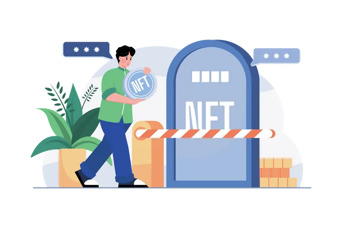 Seguridad nft  Ilustración