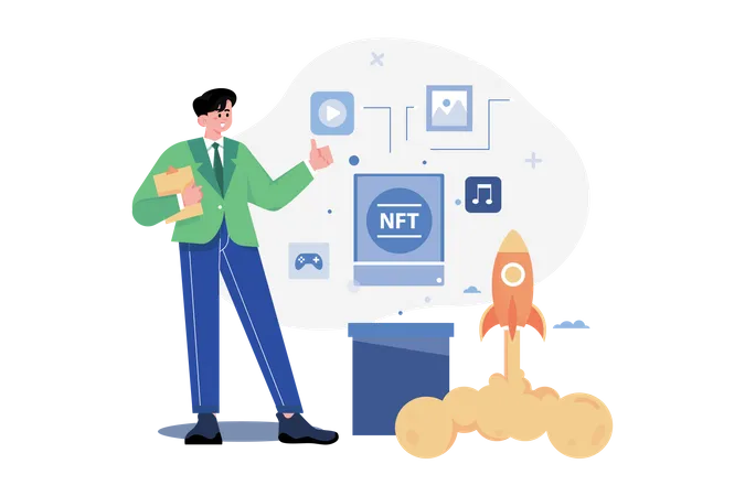 NFT startup Illustration
