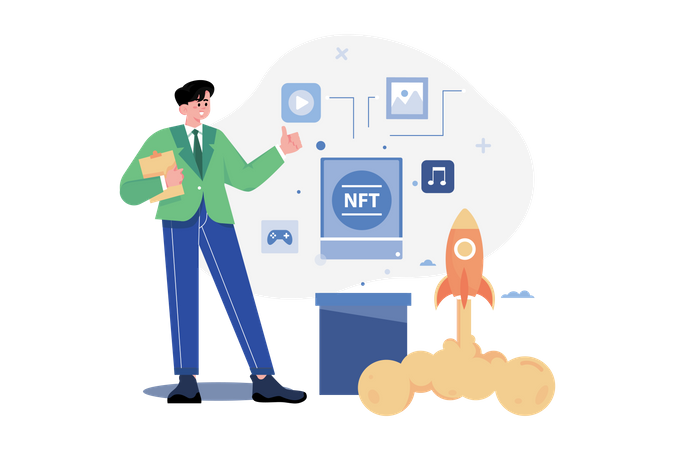 NFT startup  Illustration