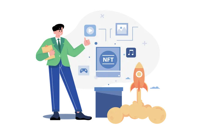 NFT startup  Illustration