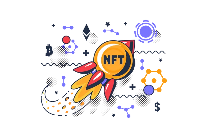 NFT startup project launch  Illustration