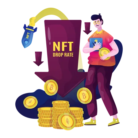 Tasa de caída de nft  Ilustración