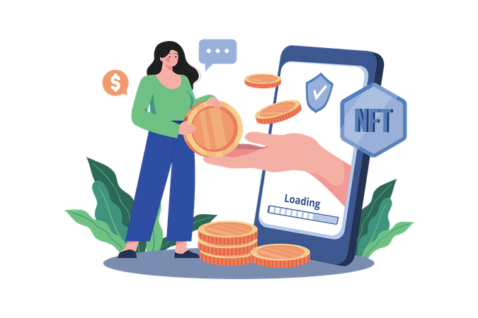 NFT trading Illustration