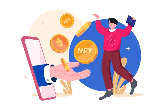 NFT Trading  Illustration