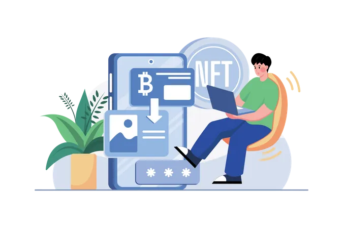 NFT Trading  Illustration