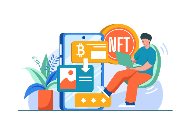 NFT Trading  Illustration