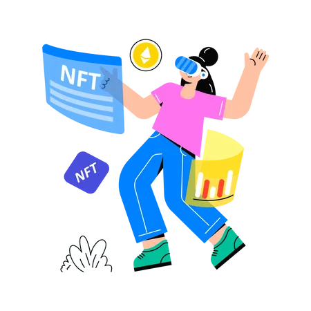 Nft Using Vr Tech  Illustration