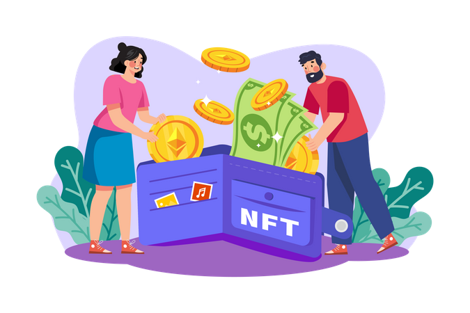 NFT wallet Illustration