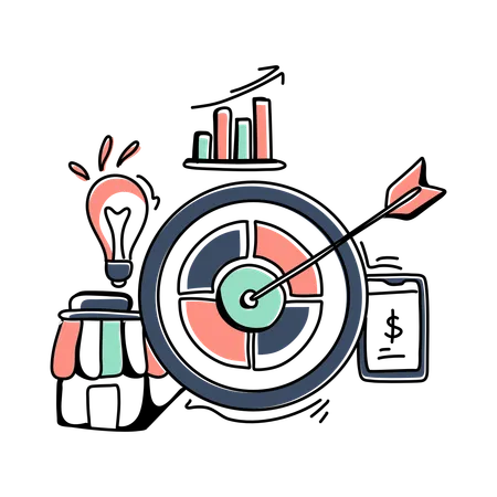 Minimalist Flat Illustration For Niche Marketing Website Enhance Your Online Presence With A Striking Visual Identity イラスト