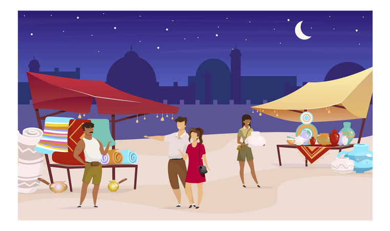 Night bazaar  Illustration