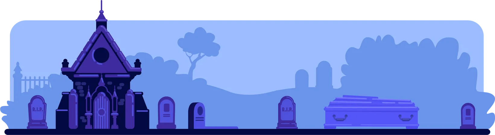 Night cemetery  Illustration