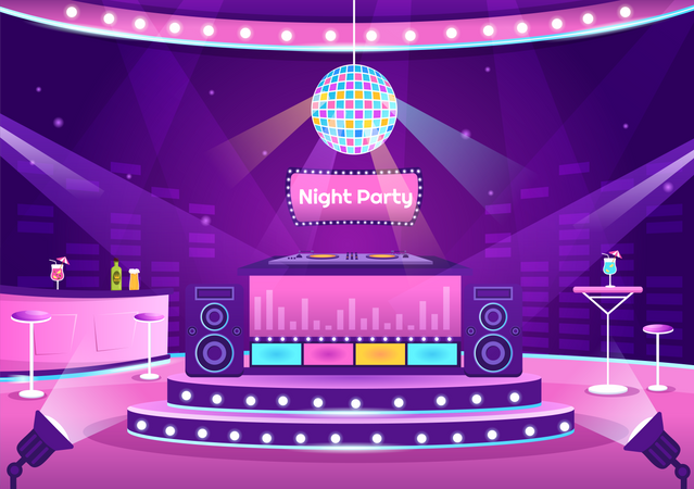 Night Club Party  Illustration