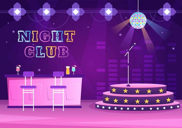 Night Club Party  Illustration