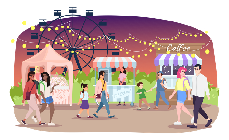 Night fair  Illustration