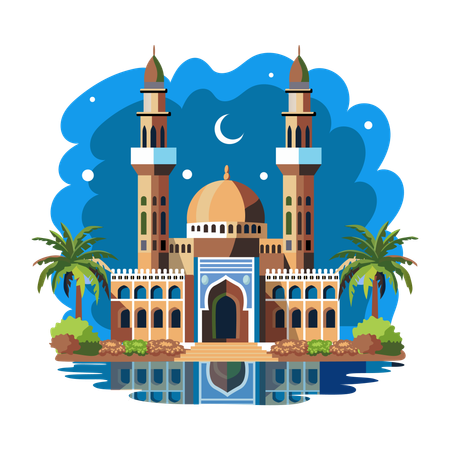 Night Mosque  Illustration