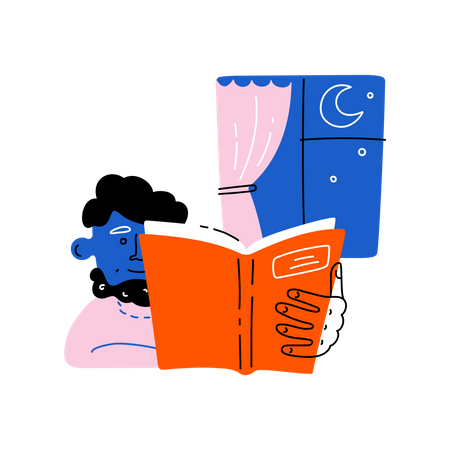 Night reading  Illustration