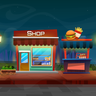 scene of burger shop illustration free download