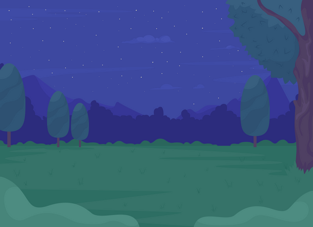 Night summer forest Illustration