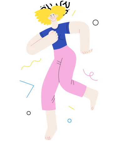 Chica bailando de felicidad  Ilustración