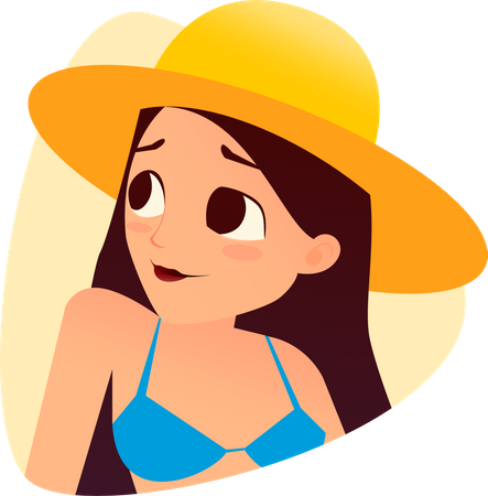 Chica con sombrero  Ilustración