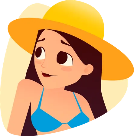 Chica con sombrero  Ilustración