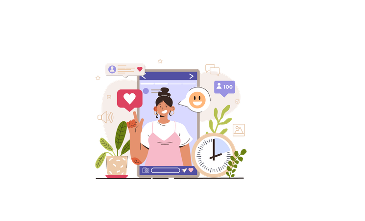 Niña creando historias  Illustration
