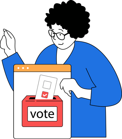 Niña da su voto el día de la votación  Ilustración