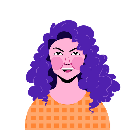 Chica de pelo rizado  Ilustración