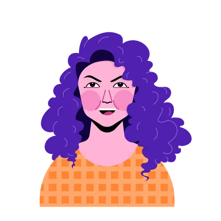 Chica de pelo rizado  Ilustración