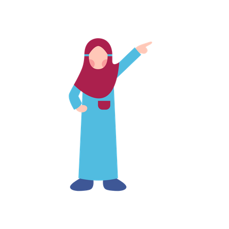 Niña en hijab  Ilustración