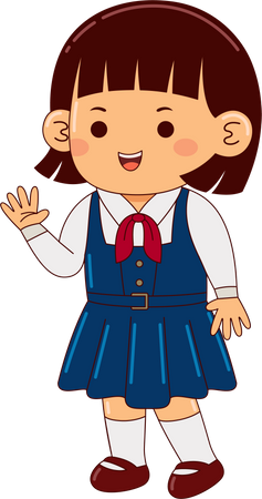Chica en uniforme escolar  Ilustración