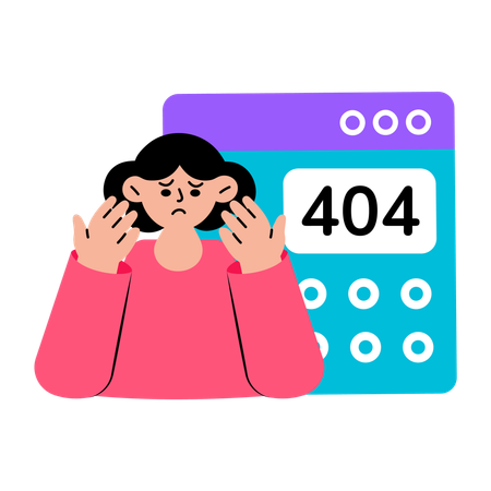Niña ante una situación de error  Illustration
