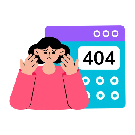 Niña ante una situación de error  Illustration