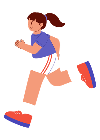 La chica es una atleta.  Ilustración