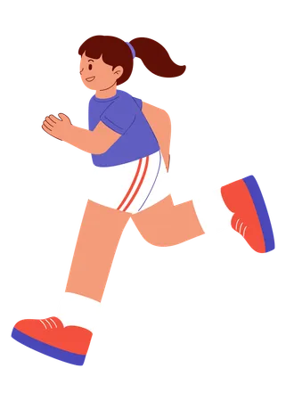 La chica es una atleta.  Ilustración