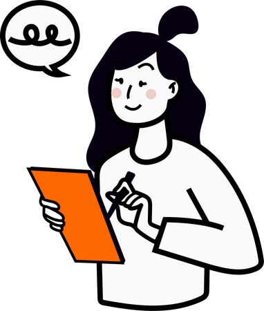 Chica escribiendo algo  Ilustración