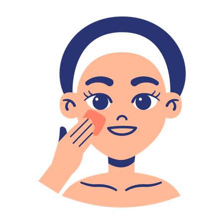 Chica exfoliar su cara  Ilustración