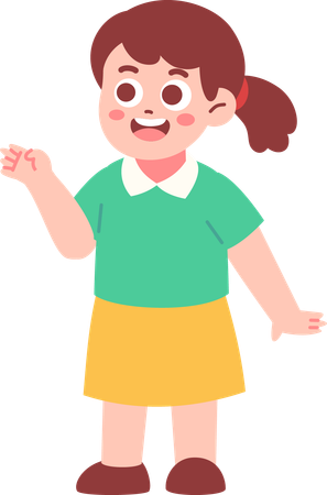 Niña explicando algo  Ilustración