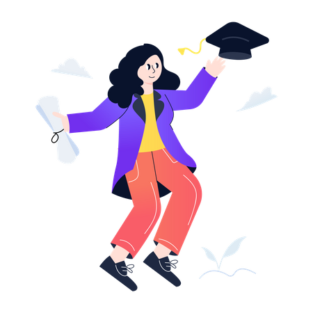 Chica graduada  Ilustración