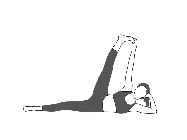 Chica haciendo Anantasana  Ilustración