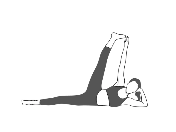 Chica haciendo Anantasana  Ilustración