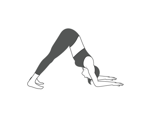 Chica haciendo Ardha Pincha Mayurasana  Ilustración