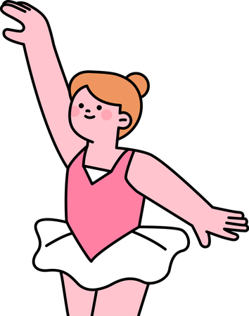 Chica haciendo danza ballet  Ilustración