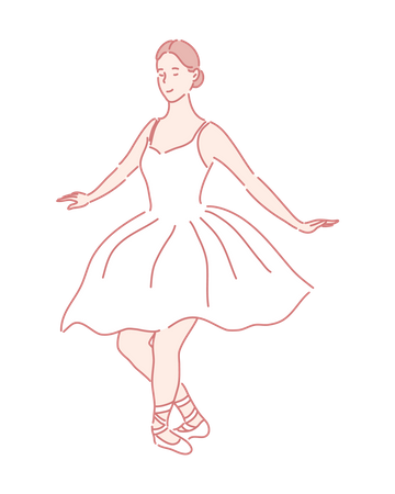 Chica haciendo danza ballet  Ilustración