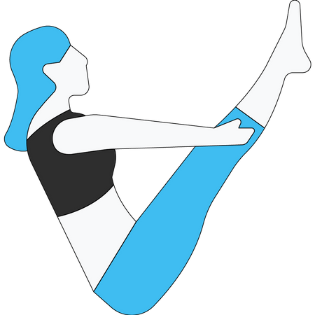 Chica haciendo ejercicio de estiramiento de piernas  Ilustración