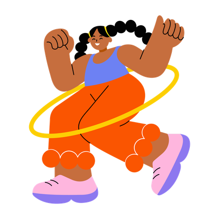 Niña haciendo hula-hoop  Illustration