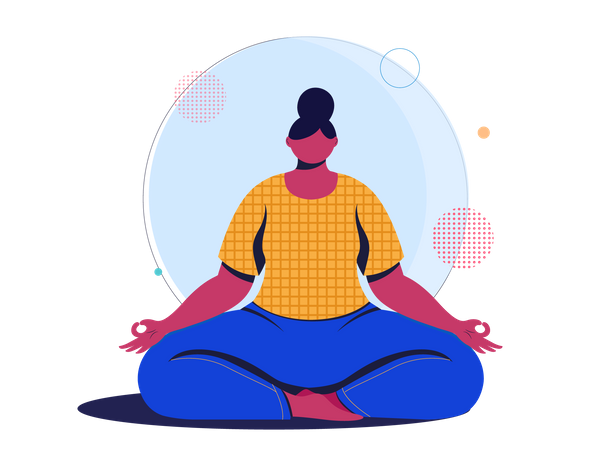 Chica haciendo meditación  Ilustración