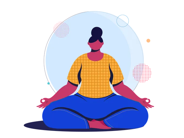 Chica haciendo meditación  Ilustración