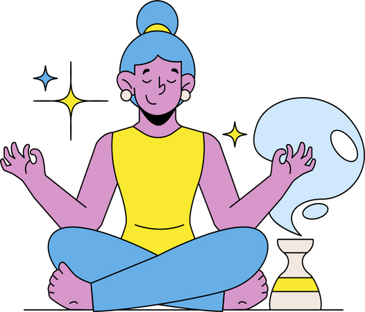 Chica haciendo meditación  Ilustración