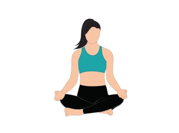 Chica haciendo meditación  Ilustración